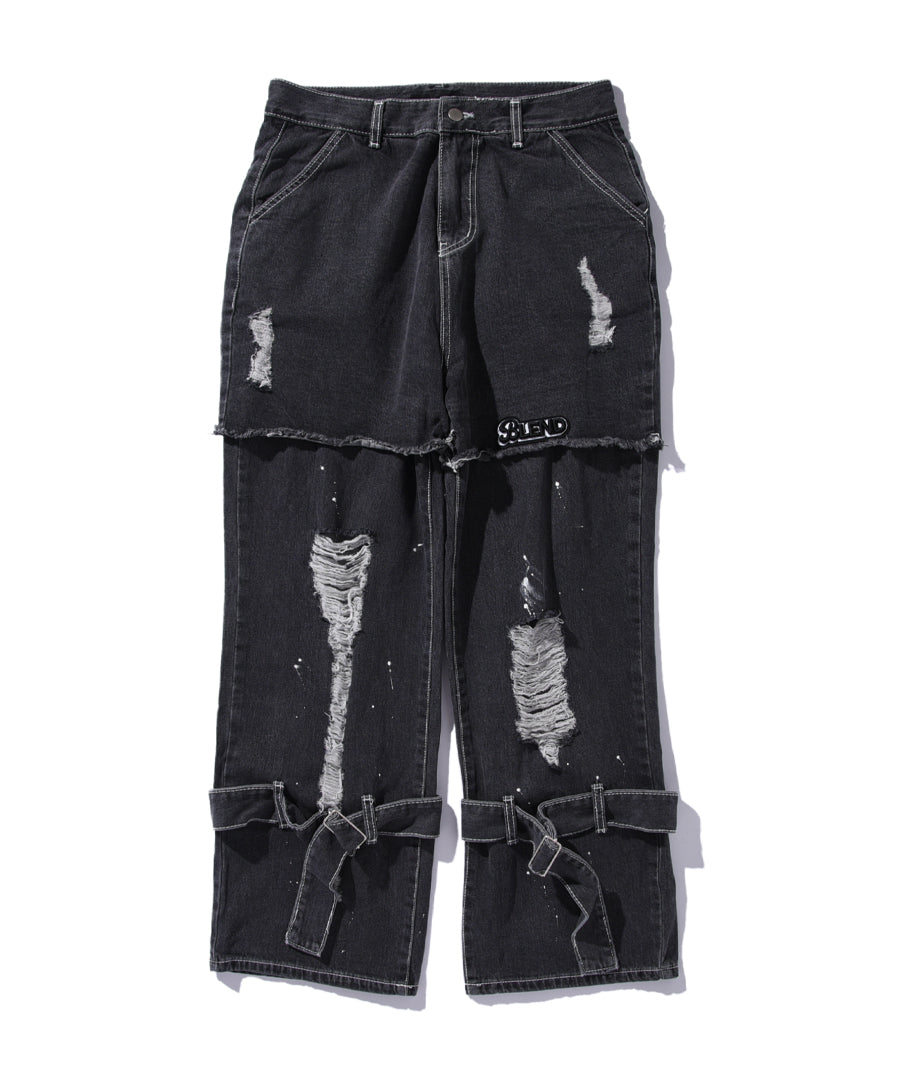 VELTING DAMAGE DENIM【BLD-024】